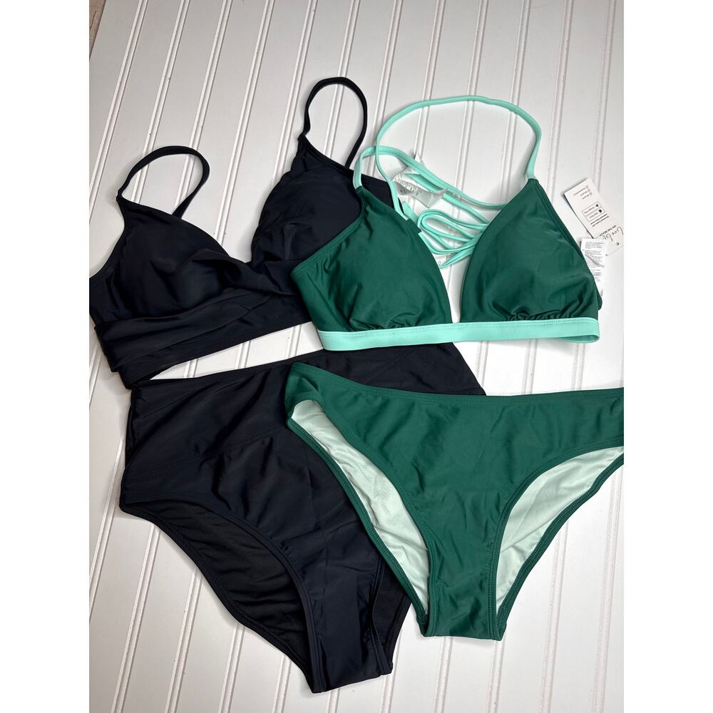 NWT Cupshe Lot of 2 Two Piece Bikinis 2-PC Bathing Suit Swim Beach Paddle Sz M - Picture 2 of 9